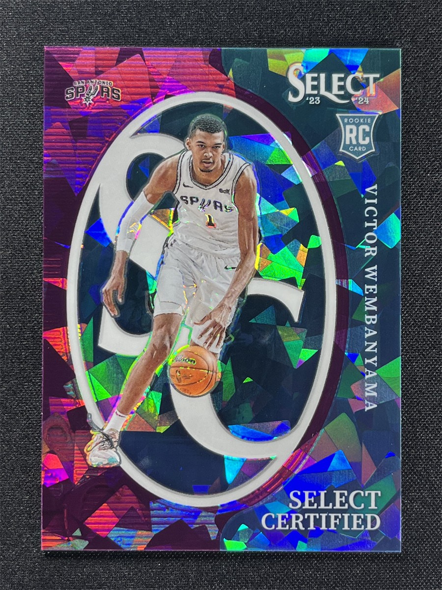 2023-24 Select Victor Wembanyama #3 Purple Cracked Ice Select Certified RC /75