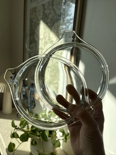 New ListingX2 PYREX Glass CLEAR Tab Handle LID Only CASSEROLE Vintage #26 470-C Read