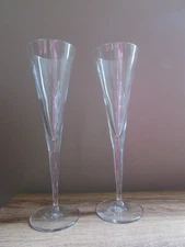 Set Of 2 Riedel Sommelier flute Crystal trumpet Champagne glasses-rare-htf