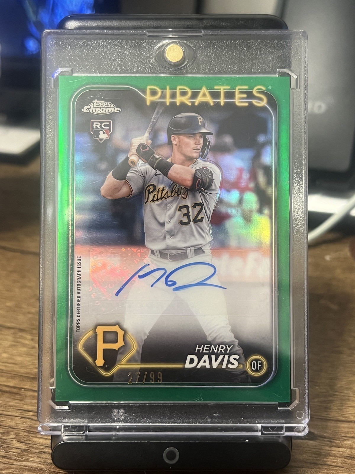 2024-25 Topps Update Chrome Henry Davis RC Green Refractor /99 Auto