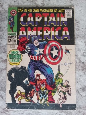 Captain America #100 1st Print VG+ Damaged See Pics Marvel Comics