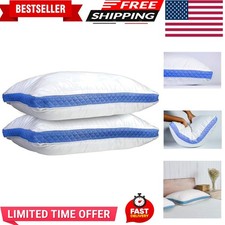 LUX D cor Gusseted Style Soft Hotel Pillows Set of 2   for Side, Stomach  Ba...