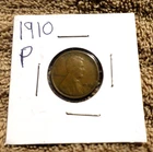 1910 P Lincoln Cent Wheat Penny Average Circulation Not Graded Self Grad