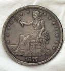 1877-S Trade Silver Dollar $1 US 90% Semi Key Date San Fransisco Coin