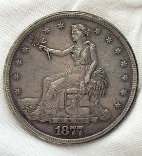 1877 S Trade Silver Dollar $1 US 90% Semi Key Date San Fransisco Coin