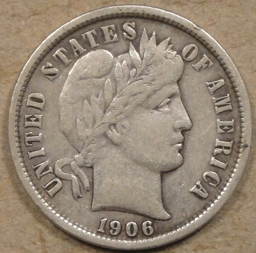 1906-O Barber Dime 10c VF as Pictured L2