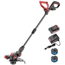 12" Cordless String Trimmer & Edger, 18V Electric Weed Wacker with 2Ah Batter...