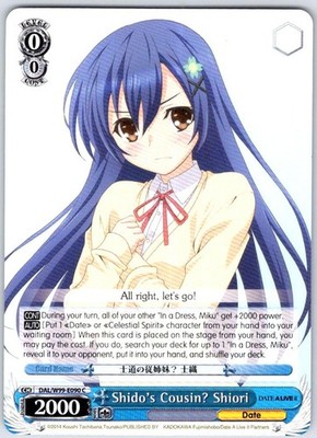 Shido's Cousin? Shiori DAL/W99-E090 C C Date A Live Vol.2 Weiss Schwarz NM