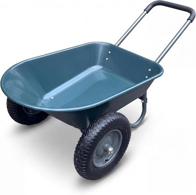 600lb Garden Cart Dual Wheel Wheelbarrow Utility Heavy-Duty Yard Built-in Stand