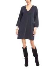 Karen Kane Metallic Knit Dress Navy Size XL 3399