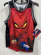 Spider-Man Boys 2 Piece Basketball Jersey Short Set Size L 10/12 New