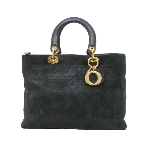 Sac à main Dior LADYDIOR Lady Dior daim noir