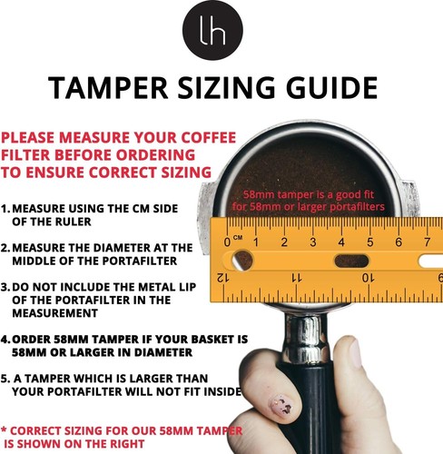 ESPRESSO TAMPER 58MM BARISTA COFFEE TAMPER WITH 100% FLAT STAINLESS STEEL BASE - Picture 3 of 7