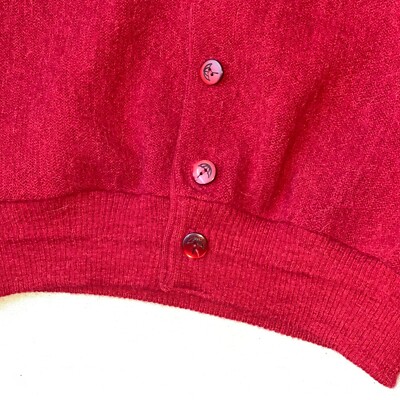 VTG 60s Arnold Palmer Robert Bruce Cardigan Sweater Small Dark Red