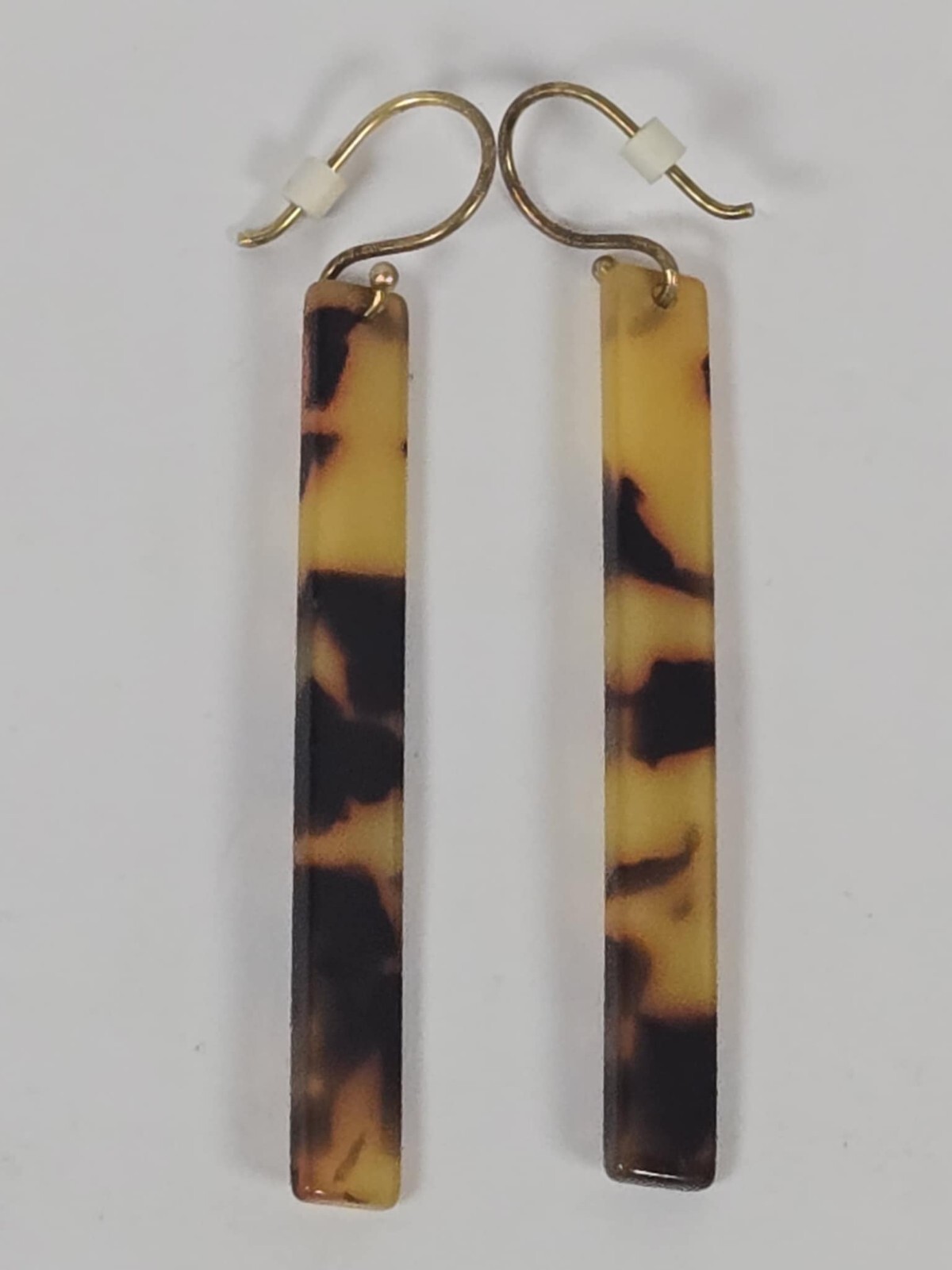 Tortoise Shell Dangle Earrings - Lightweight Acry… - image 1