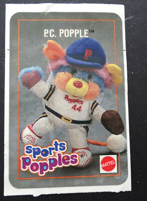Werbe-Aufkleber Mattel Sports Popples Plüsch Spielzeug Capri Sun USA 1988