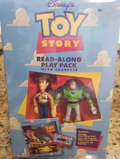Disney Toy Story Buzz Lightyear Woody Read-Along Play Pack Cassette Figures NEW