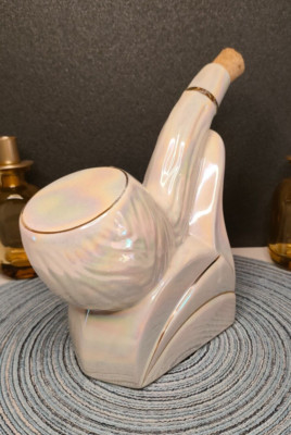 Sublime Pearlescent White Bottle - A Rare Item With Captivating Pipe Design