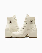 Converse Chuck 70 De Luxe Heel High Canvas-Egret-A05348C-Various Women's Sizes