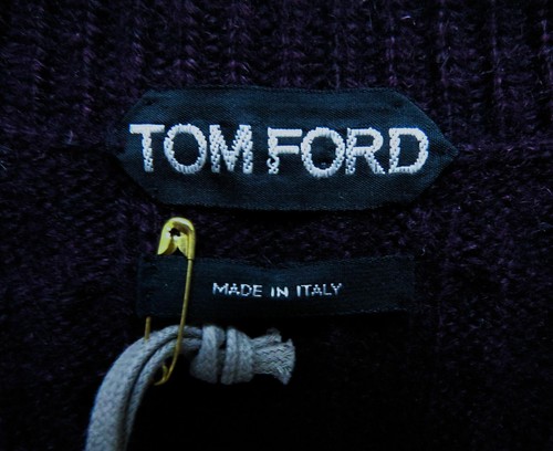 $1660 TOM FORD Super Soft 100% Cashmere Cableknit V-Neck Sweater Size 54 Euro XL - Picture 6 of 9