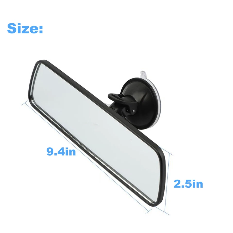 Espejo retrovisor universal antirreflejo HD espejo interior coche ventosa y clip Foto 2 de 4