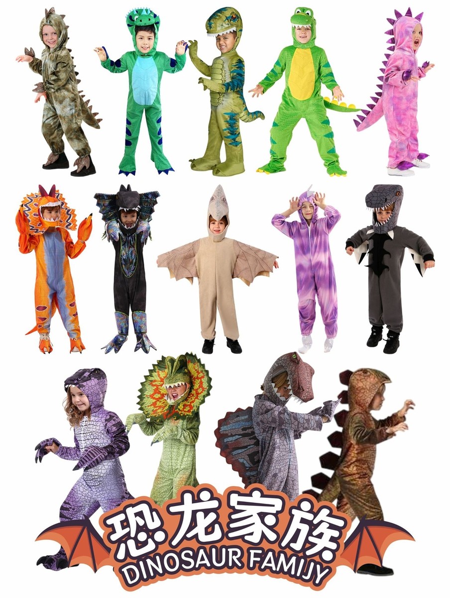 Jurassic Park Dinosaur Costume Jumpsuit Mask Outfit Halloween