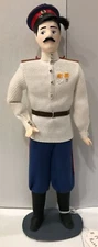 Russian made porcelain Don Cossack Soldier doll in a 19th century uniform Russia