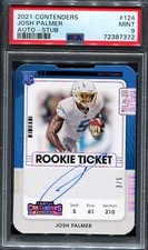 Josh Palmer -- PSA 9 -- Ticket Stub Auto 3/5 -- 2021 Contenders