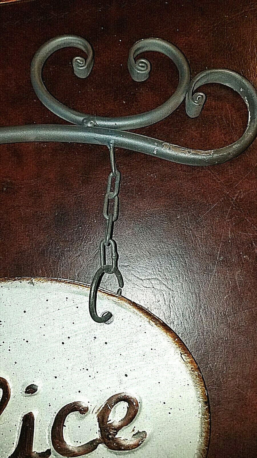 Metal Hanging Office Sign On Metal Hanger Old Fashion Farm House Decor