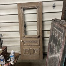 M 24 antique carved entrance door 1880s 31.75 x 7 9.25 x 1 3/8  