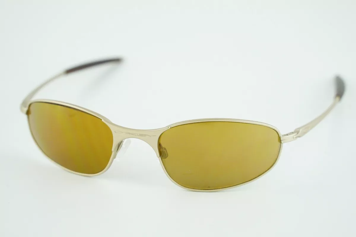 Good!! Oakley A Wire Platinum/Gold Iridium Sunglasses Vintage