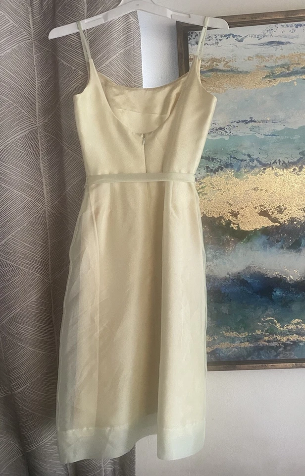 Vestido After Six para mujer talla 2 amarillo claro cinturón sin mangas tul Foto 2 de 4