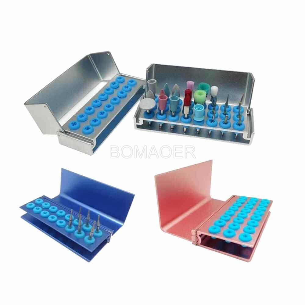 Bur Holder Dental 5PCS Dental Autoclave Holder 16 Silicon Holes FG RA