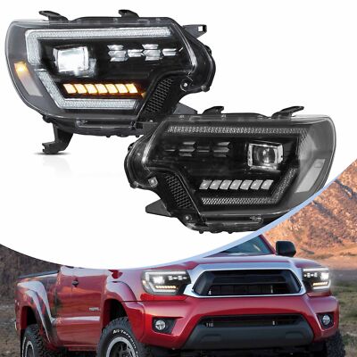 VLAND LED Projector Headlight For Toyota Tacoma 2012-2015 Dynamic DRL Sequential