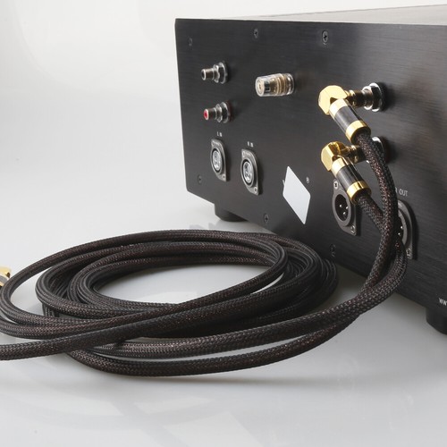 Pair 6N pure Solid Silver RCA Audio Cable with Right angled rca plug HIFI - Picture 10 of 11