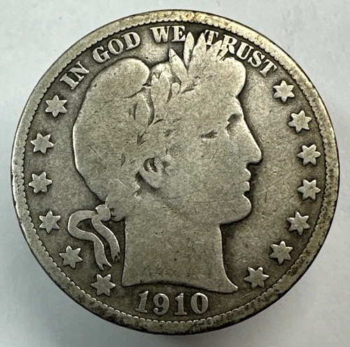 1910 Barber Silver Half Dollar 50C-VG