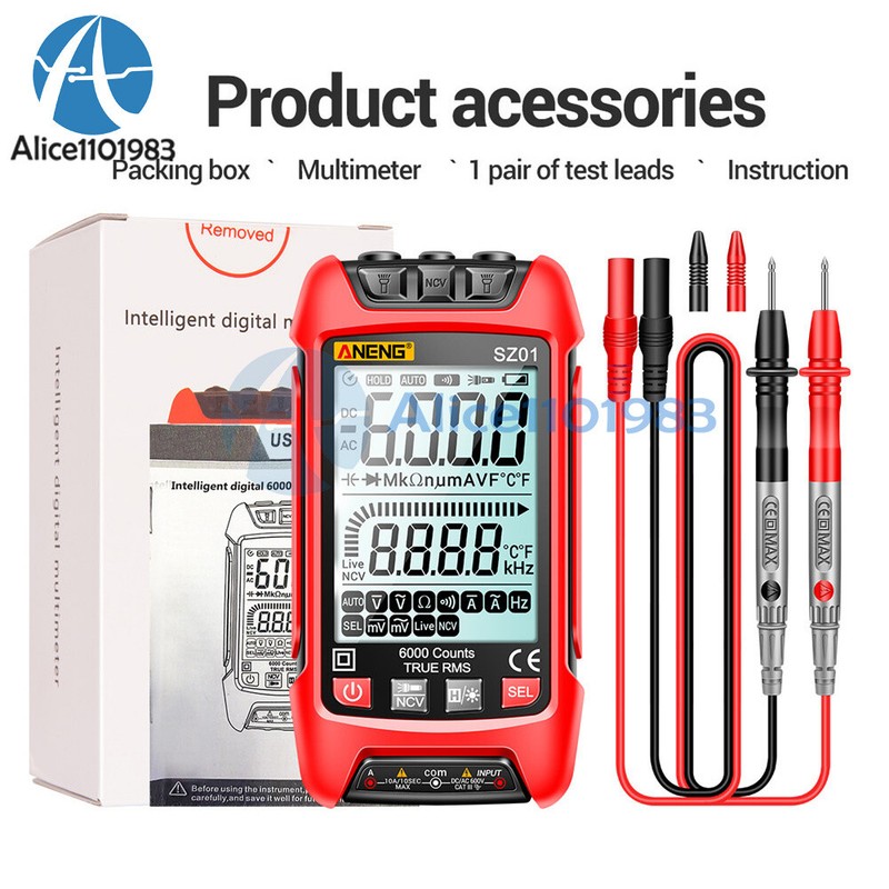 Digital Multimeter Voltmeter Resistance Capacitance Temp Transistor Tester