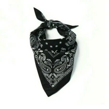 Adult Unisex Paisley Print Bandana Black. New. Cloth 100% Cotton 