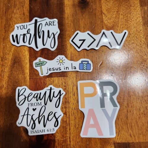 Jesus Stickers Lot of 5 ~ Love Religion Christ Faith Christian Lot S - Picture 1 of 6