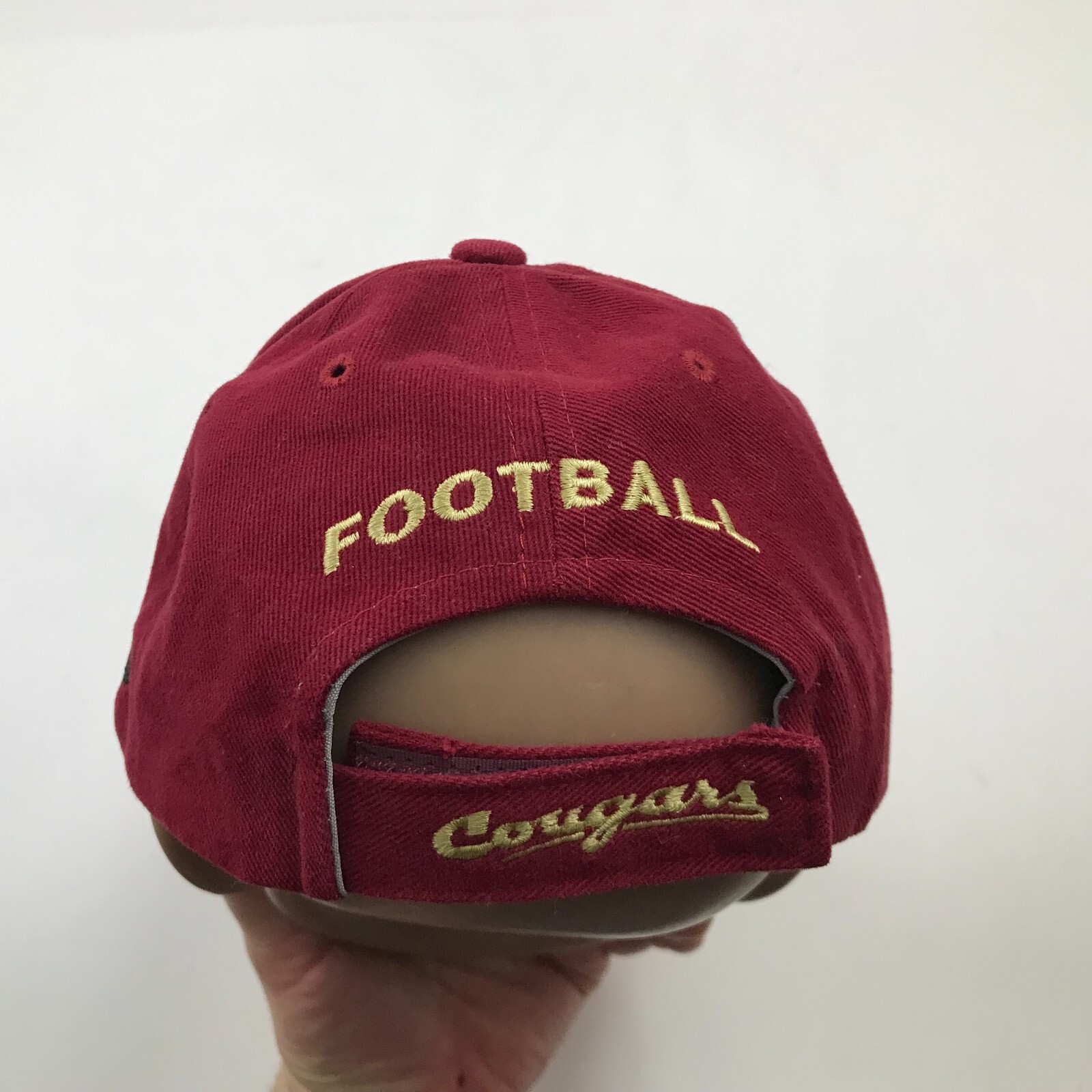 Cougars Hat Cap Strapback Red Yellow Football Emb… - image 2