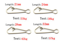 Fishing Hooked Snap Links For Booms Swivels Zip Sliders Tackle Rigs Size 21-32mm