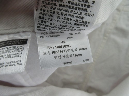 Bermuda Levis 511 pantaloncino uomo 40 bianco slim cotone invecchiato (veste 41x11) NUOVO - Foto 14 di 14
