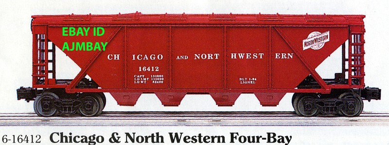 LIONEL 16412 C&NW, 16414  CCC STL, 16416 D&RG, 1994 NEW IN BOX