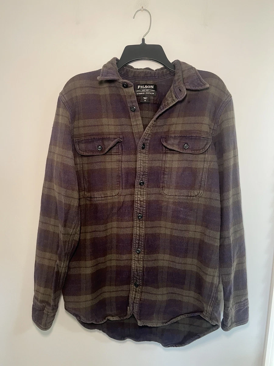 Chemise Filson Grande Laine Boutonnée Homme L - Plaid Vert, Made In Mexico