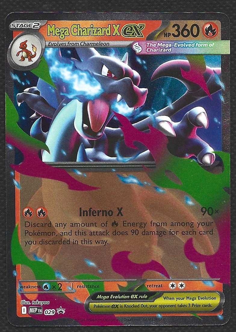 Pokemon Mega Charizard X ex 029 Mega Evolution Holo Black Star Promo Near Mint