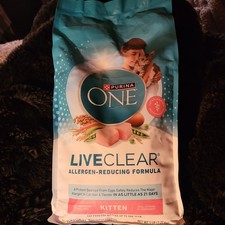 Purina ONE LiveClear Allergen-Reducing Dry Kitten  Food w/ Real Chicken 5lbs