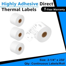 4Rolls 1 2-1/4" x 249' Continuous Receipt Paper Label 30270 for Dymo Labelwriter