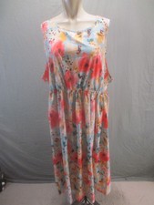 Unbranded Size 4XL Womens Multicolor Floral Sleeveless Round Neck Maxi Dress 625