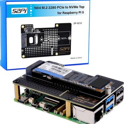 N04 M.2 NVMe SSD Shield für Raspberry Pi 5 PCIe Adapter für M.2 2280 SSDs
