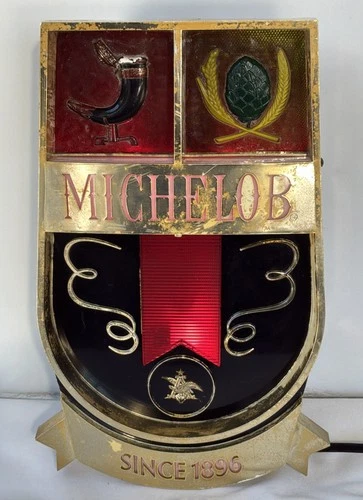 Vintage Michelob Lighted Bar Beer Sign Retro Colors Working Light Bar/Man Cave